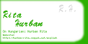 rita hurban business card